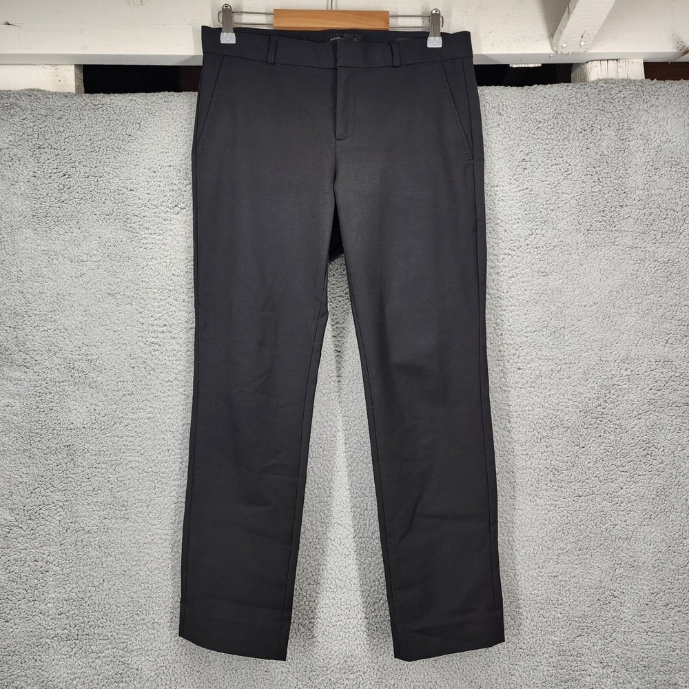 Banana Republic Ryan‎ Slim Straight Leg Black Dress Pants Womens 6 Cotton Blend